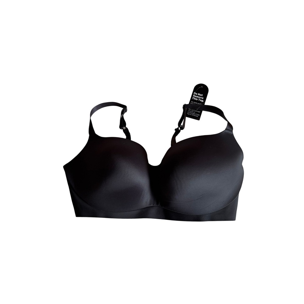 Eby Wireless Padded T Shirt Bra Black Seamless Adjustable Straps Size M DD